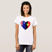 Australische Aboriginal Hart Vlaggen T-shirt (Voorkant volledig)