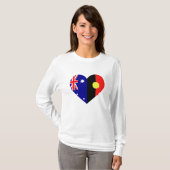 Australische Aboriginal-hartenvlaggen T-shirt (Voorkant volledig)