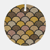 Australische Aboriginal: Kleurrijke gestippelde Vi Glas Ornament (Achterkant)