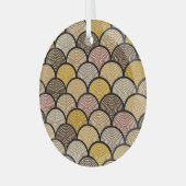 Australische Aboriginal: Kleurrijke gestippelde Vi Glas Ornament (Voorkant links)