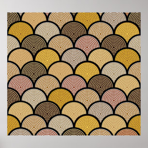 Australische Aboriginal: Kleurrijke gestippelde Vi Poster