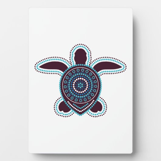 Australische Aboriginal Kunst Schildpad Fotoplaat (voorkant)