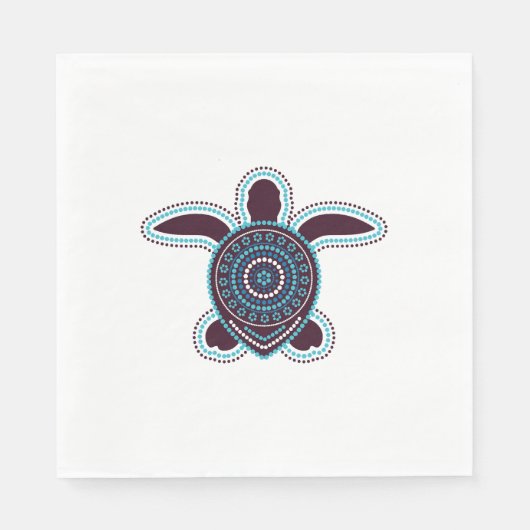 Australische Aboriginal Kunst Schildpad Servet (Voorkant)
