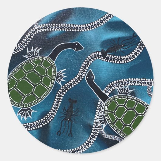 Australische Aboriginal sticker voor kalkhalsslang (Voorkant)