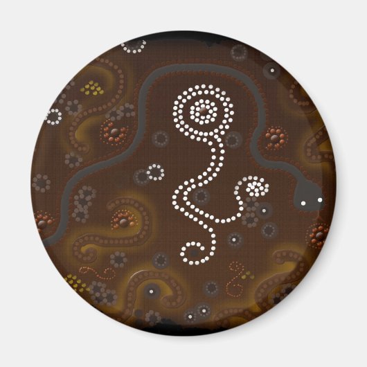 Australische aboriginal Style Desert Art Magneet (Voorkant)