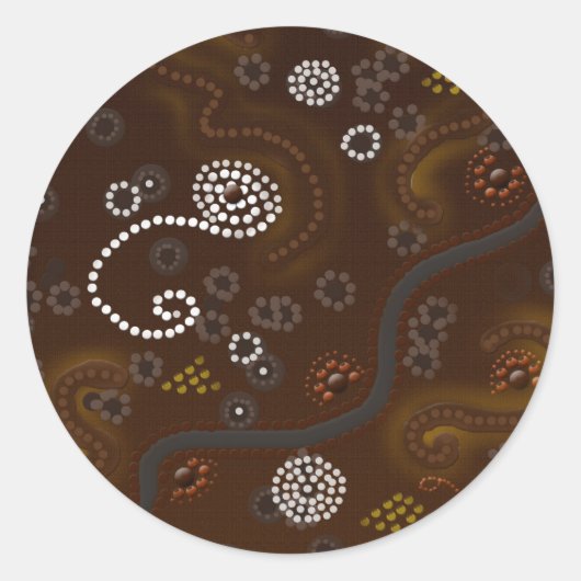 Australische aboriginal Style Desert Art Stickers (Voorkant)