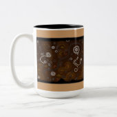 Australische aboriginal Style Desert Art Tweekleurige Koffiemok (Links)