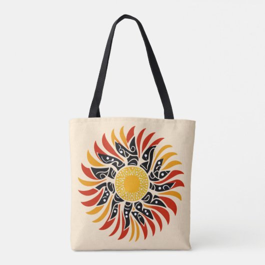 Australische Aboriginal Sunshine Art Tote Bag (Achterkant)