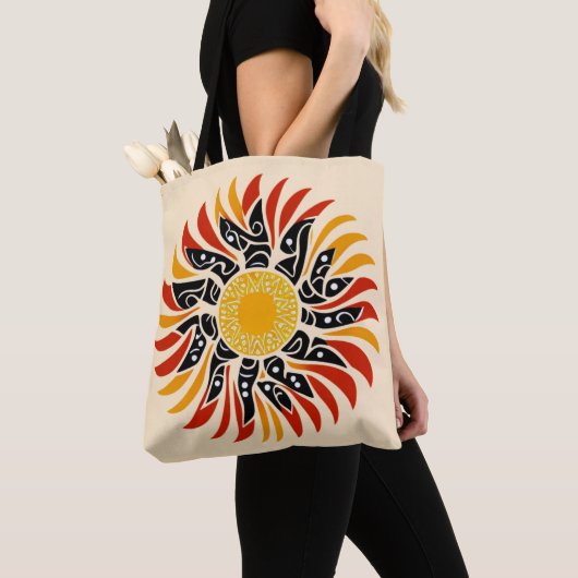 Australische Aboriginal Sunshine Art Tote Bag (Dichtbij)