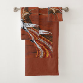 Australische Aboriginal-thema Cockatiel Bad Handdoek