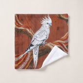 Australische Aboriginal-thema Cockatiel Bad Handdoek (Wasdoekje)