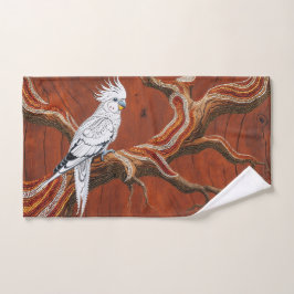 Australische Aboriginal-thema Cockatiel Bad Handdoek