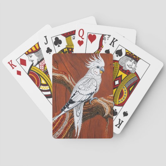Australische Aboriginal-thema Cockatiel Pokerkaarten (Achterkant)