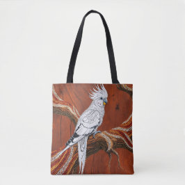 Australische Aboriginal-thema Cockatiel Tote Bag