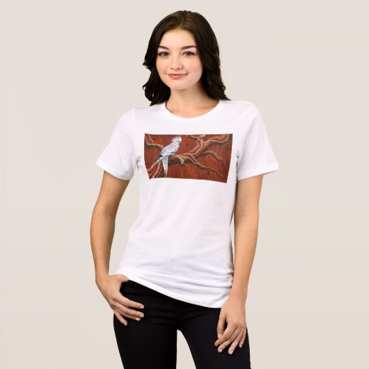 Australische Aboriginal-thema Cockatiel Tri-Blend Shirt (Voorkant volledig)