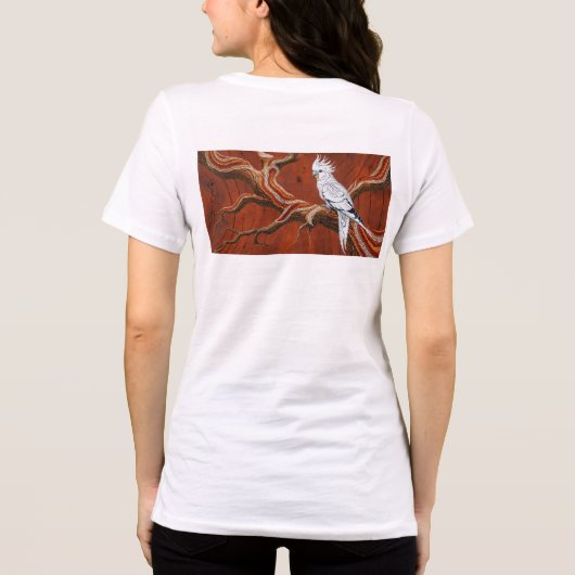 Australische Aboriginal-thema Cockatiel Tri-Blend Shirt (Achterkant)