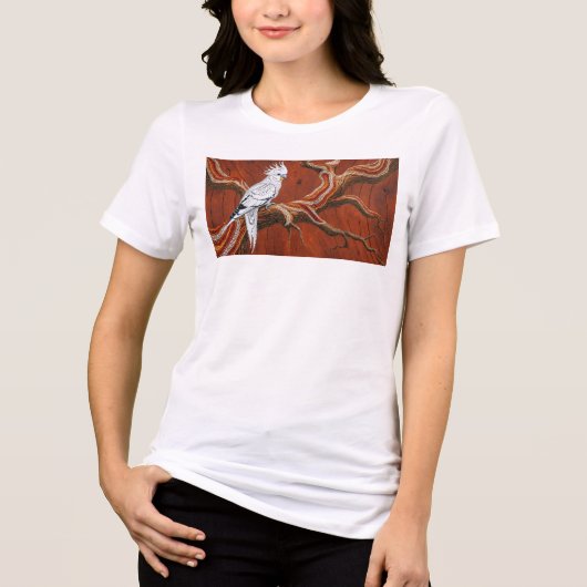 Australische Aboriginal-thema Cockatiel Tri-Blend Shirt (Voorkant)