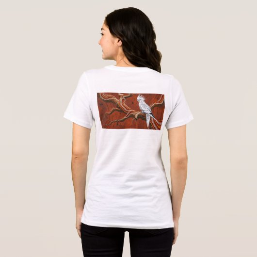 Australische Aboriginal-thema Cockatiel Tri-Blend Shirt (Achterkant volledig)