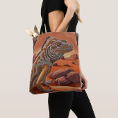 Australische Aboriginal-thema Iguana Tote Bag (Dichtbij)