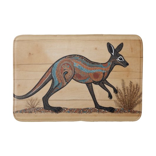 Australische Aboriginal-thema Kangoeroe Badmat (Voorkant)