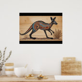 Australische Aboriginal-thema Kangoeroe Poster (Keuken)