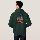 Australische Aboriginal-thema Kangoeroe Scene Hoodie (Achterkant volledig)