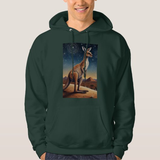 Australische Aboriginal-thema Kangoeroe Scene Hoodie (Voorkant)