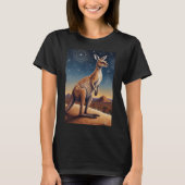 Australische Aboriginal-thema Kangoeroe Scene T-shirt (Voorkant)