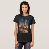 Australische Aboriginal-thema Kangoeroe Scene T-shirt (Voorkant volledig)
