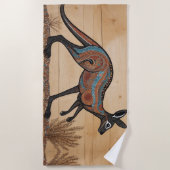 Australische Aboriginal-thema Kangoeroe Strandlaken (Voorkant)