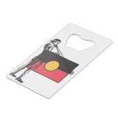 Australische Aboriginal-vlag Creditkaart Flessenopener (Voorkant Gekanteld)