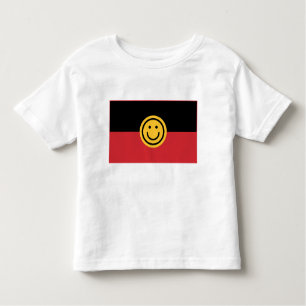 Australische Aboriginal vlag met glimlach Kinder Shirts