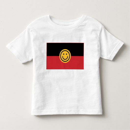 Australische Aboriginal vlag met glimlach Kinder Shirts (Voorkant)
