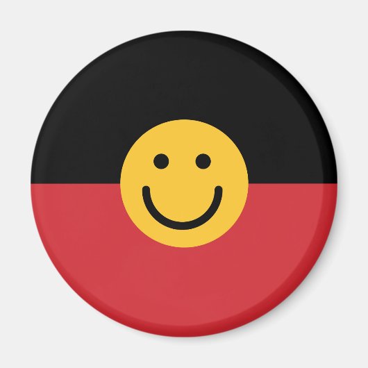 Australische Aboriginal vlag met glimlach Magneet (Voorkant)