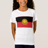 Australische Aboriginal vlag met glimlach T-shirt (Voorkant)