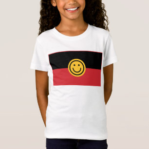 Australische Aboriginal vlag met glimlach T-shirt