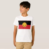 Australische Aboriginal vlag met glimlach T-shirt (Voorkant volledig)