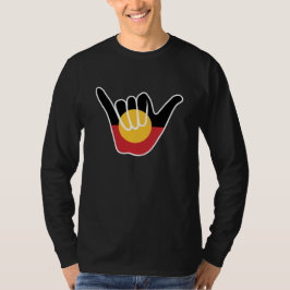 Australische Aboriginal-vlag Shaka-teken hang loos T-shirt