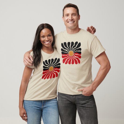 Australische Aboriginal-vlag, Sunset-bloemontwerp, T-shirt (Unisex)