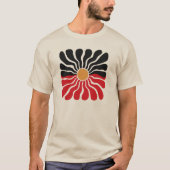 Australische Aboriginal-vlag, zonsondergang bloem T-shirt (Voorkant)