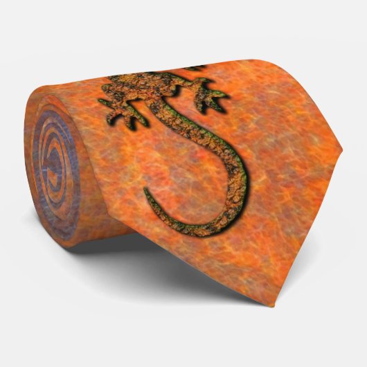 Australische Aboriginal woestijn Gecko Stropdas (Opgerold)