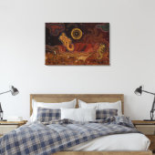 Australische aboriginal woestijnwarmte & wilde die canvas afdruk (Insitu (Slaapkamer))
