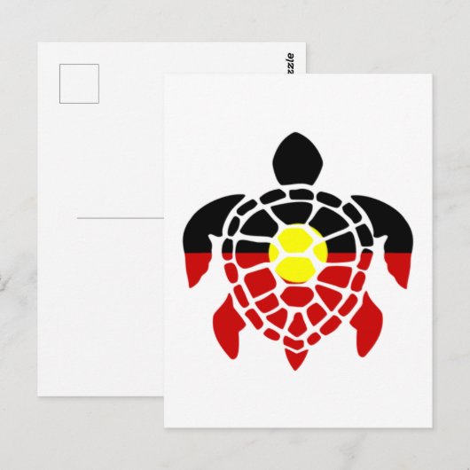 Australische Aboriginal Zee Turtle Briefkaart (Voorkant / Achterkant)