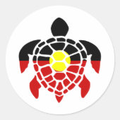 Australische Aboriginal Zee Turtle Ronde Sticker (Voorkant)