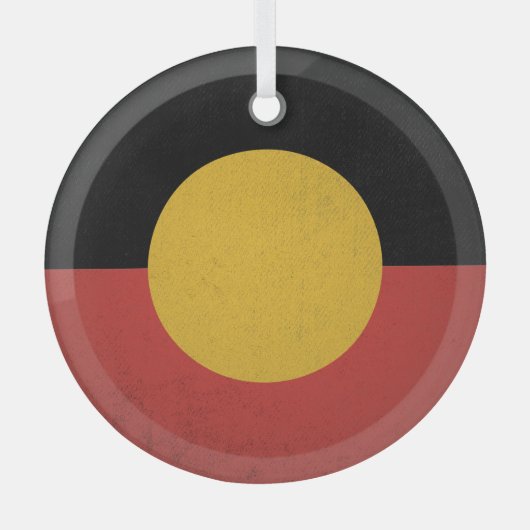 Australische Aborigines Glas Ornament (Voorkant)