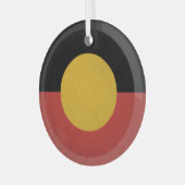Australische Aborigines Glas Ornament (Voorkant links)