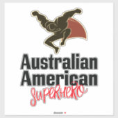 Australische Amerikaanse superheld Cartoon Sticker (Vel)