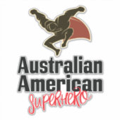 Australische Amerikaanse superheld Cartoon Sticker (Voorkant)