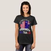 Australische Amerikaanse vlag Australian Roots USA T-shirt (Voorkant volledig)
