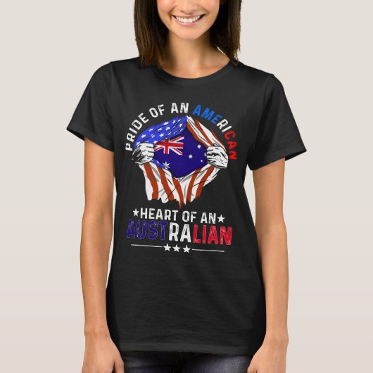 Australische Amerikaanse vlag T-shirt (Voorkant)